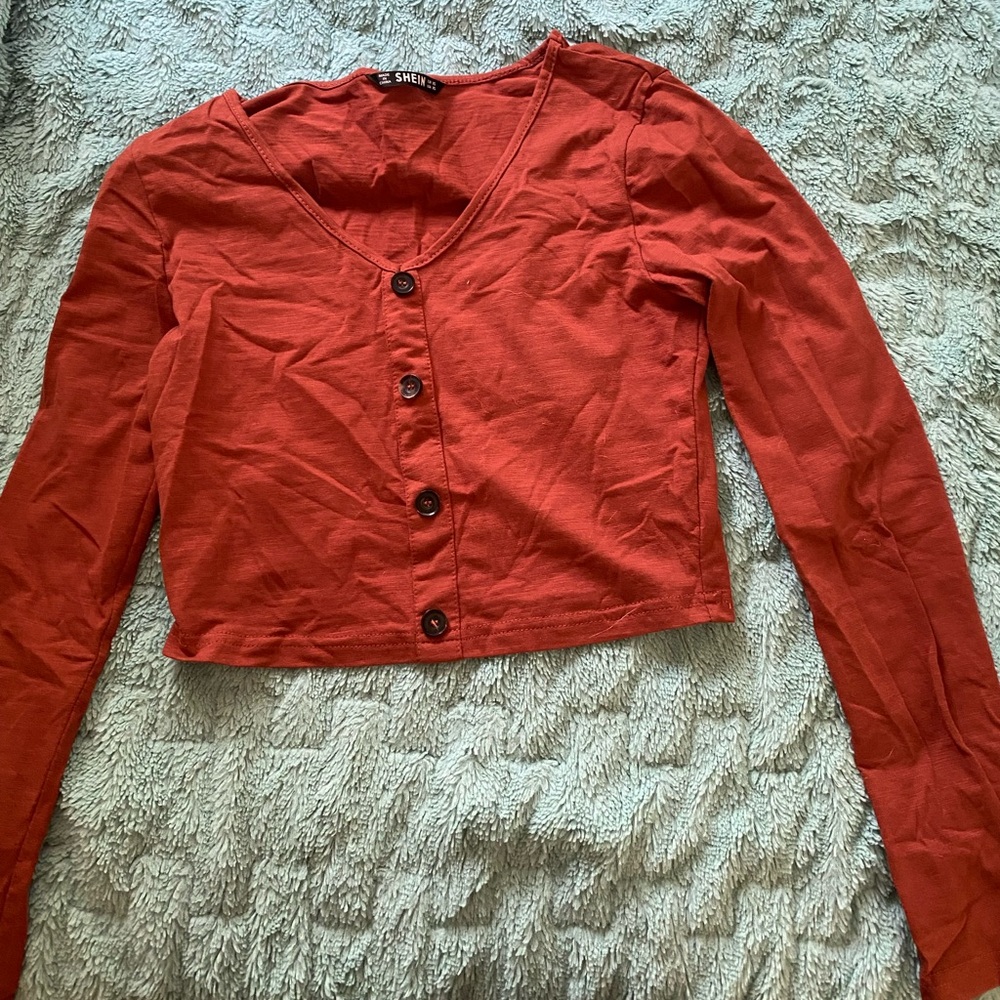 Copper cropped long sleeve XS